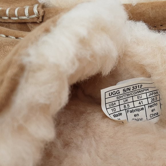 UGG 'ANSLEY' SHEARLING WOOL MOCCOSIAN SLIPPERS 'RICH CHESNUT' SUEDE - Picture 12 of 16